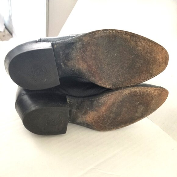 DAN POST Western Cowboy Boots 6550 Black Leather USA Made - Picture 9 of 13